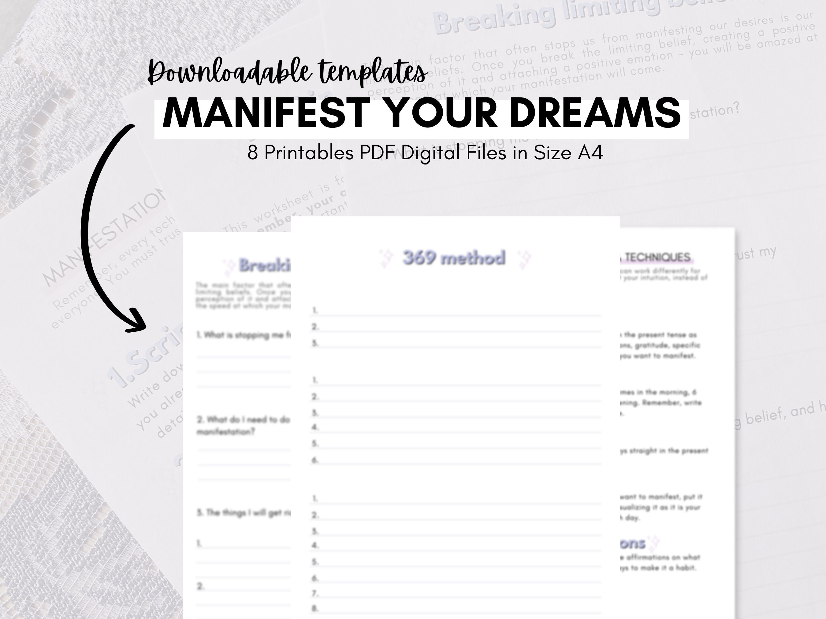 Manifest Worksheets Etsy