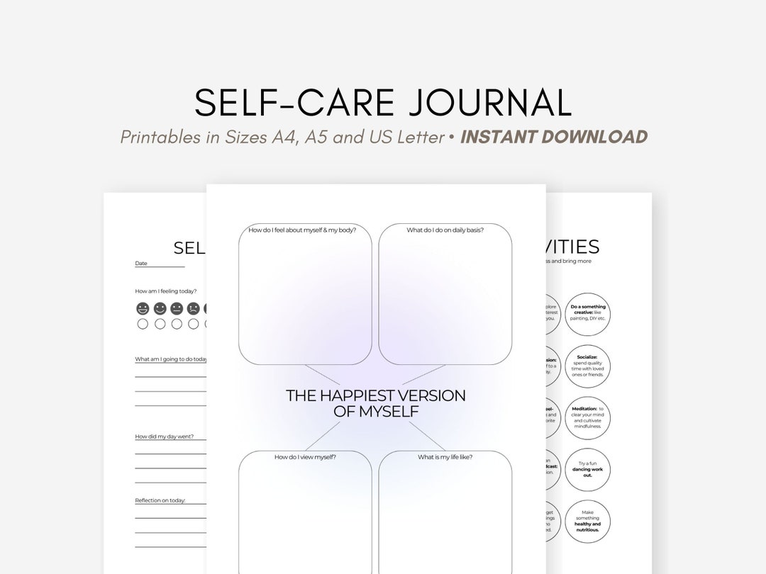 Self Care Journal, Selfcare Planner Printables, Digital Planner, Self