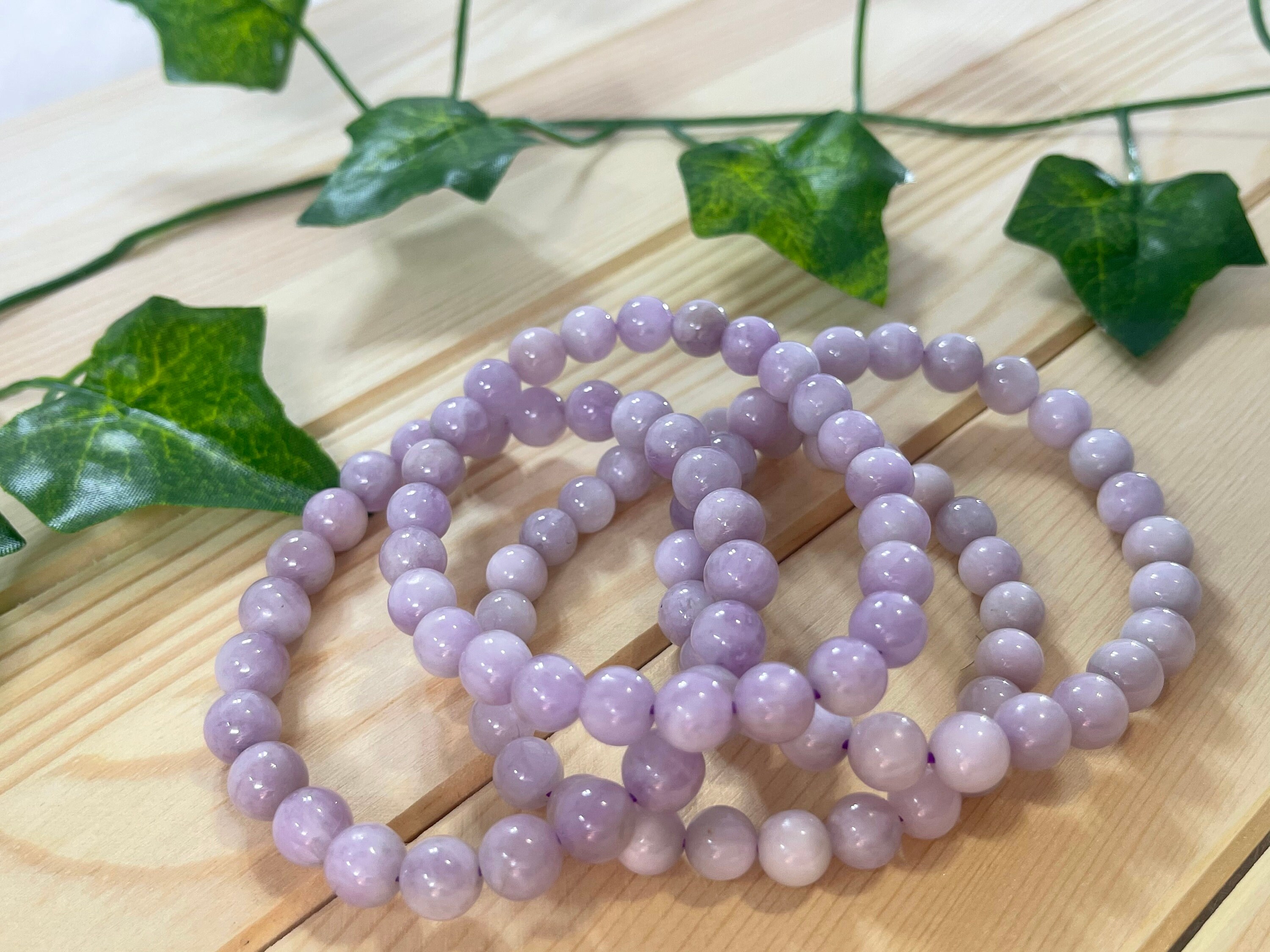 Kunzite Bracelet Stretchy Band 8mm Bead Size Crystal Etsy