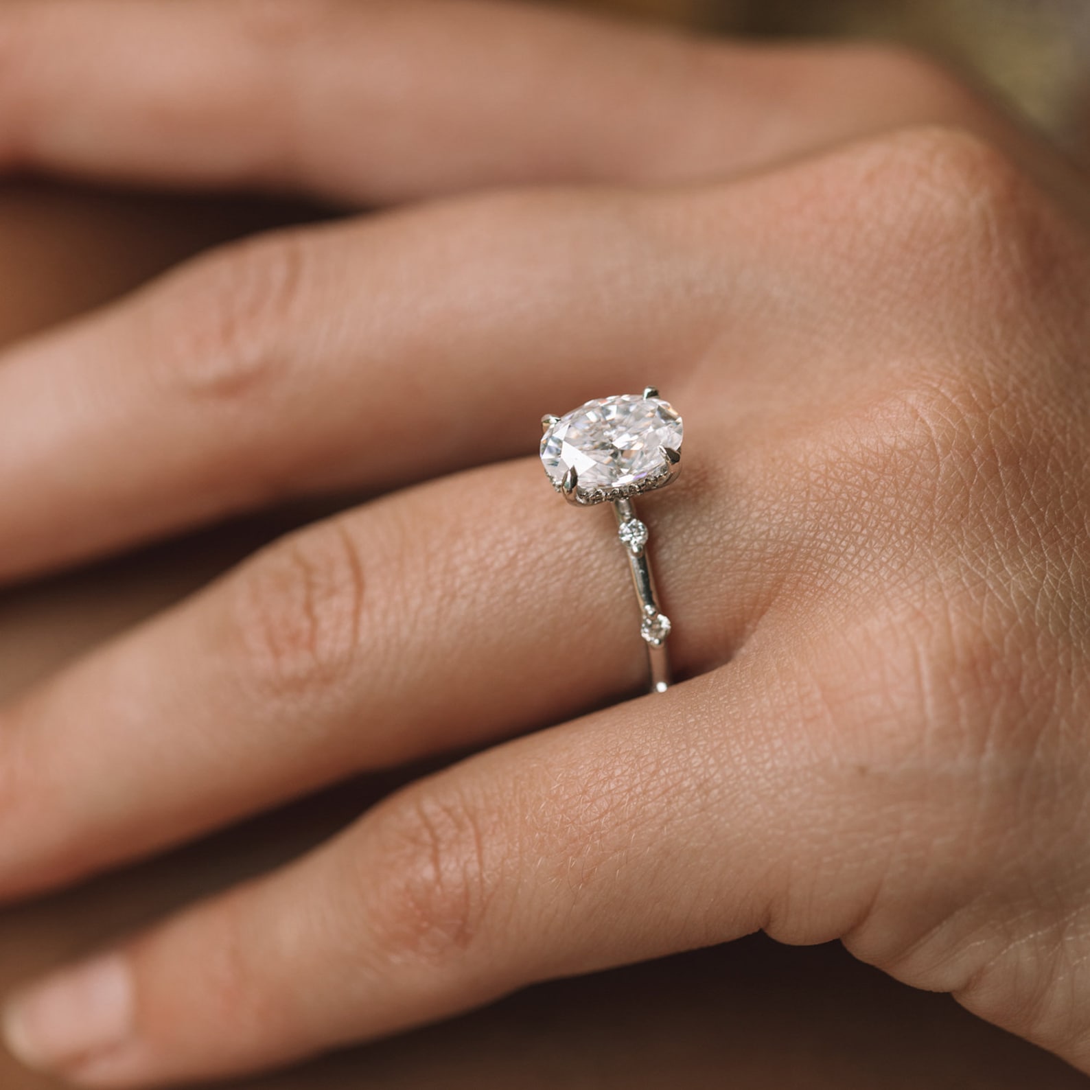 2.5CT Oval Cut Engagement Ring Dainty Moissanite Engagement Etsy