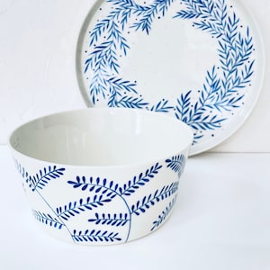 Serving Bowl, Floral Bowl, Modern Bowl, Serving Bowl, Serving Dish, Pottery Bowl, Gift for Mom, Kitchen Decor, Modern Porcelain