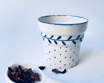 Espresso en porcelaine - Tasse bleu profond - Tasses pour espresso - Céramique moderne - Tasse en céramique sans poignée - Tasse à expresso en céramique - Tasse Macchiato