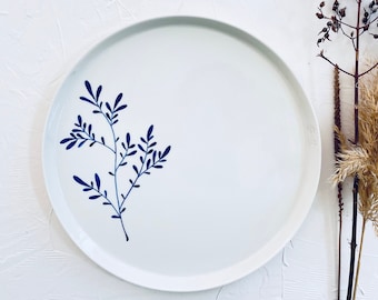 floral dinnerware / serveware / handmade porcelain / handpainted / housewarming gift / serving dish / handmade pottery / modern plates