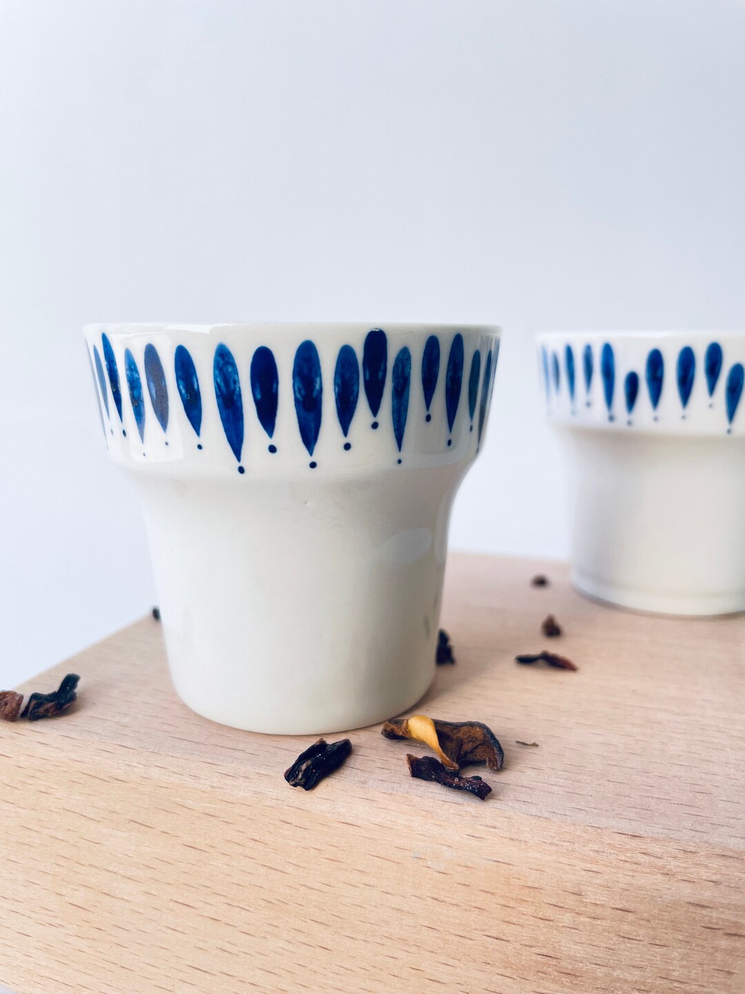 Porcelain Espresso Deep Blue Cup Cups for Espresso Modern Ceramic