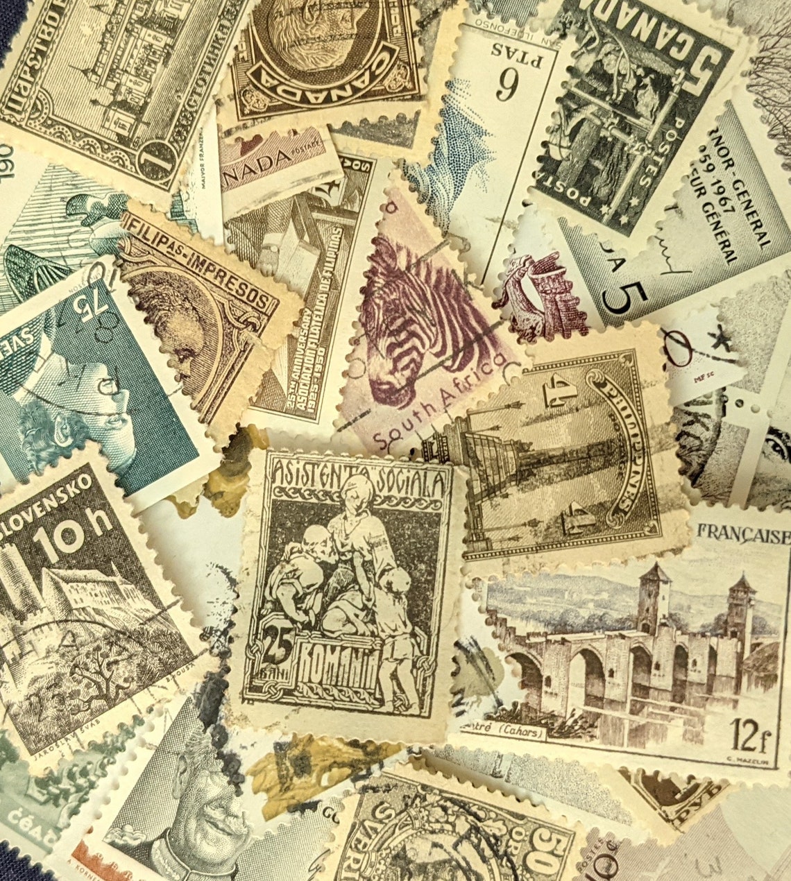 Bulk Set of Black and White Stamps Postage Stamps Etsy