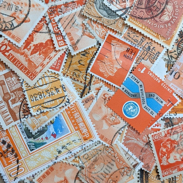 Orange Stamps Etsy