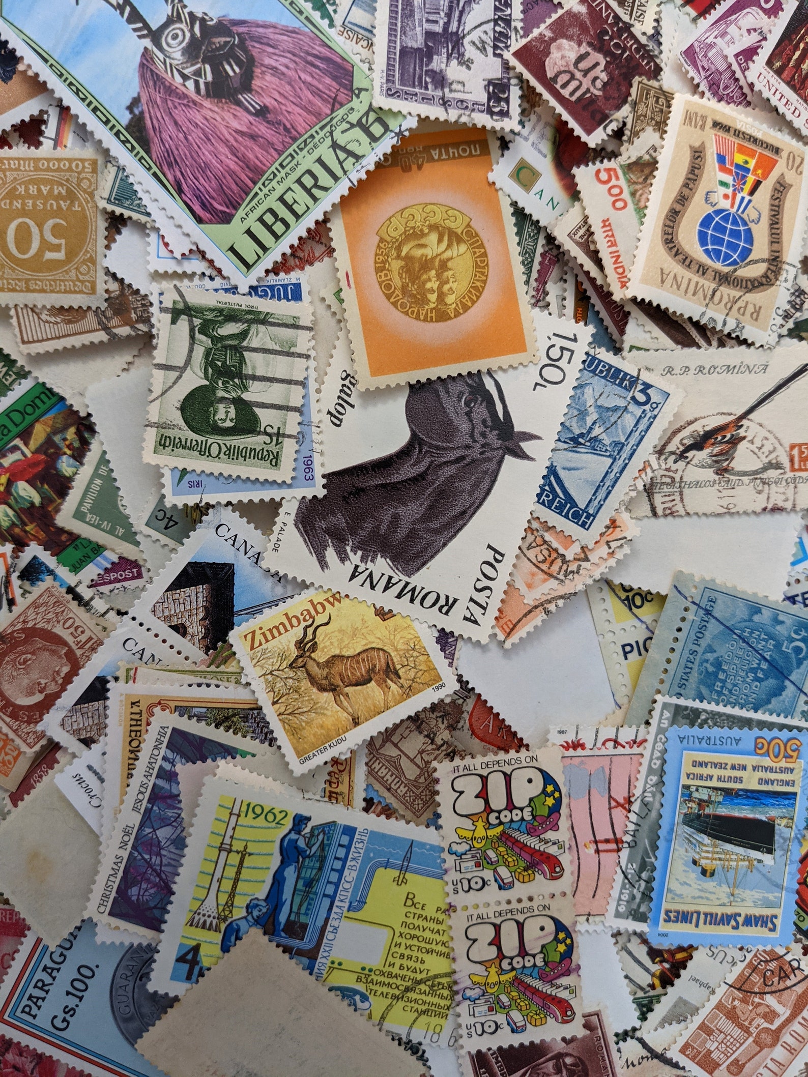 Stamp Grab Bag Postage Stamps Mix 250 Stamps WW Bulk Etsy
