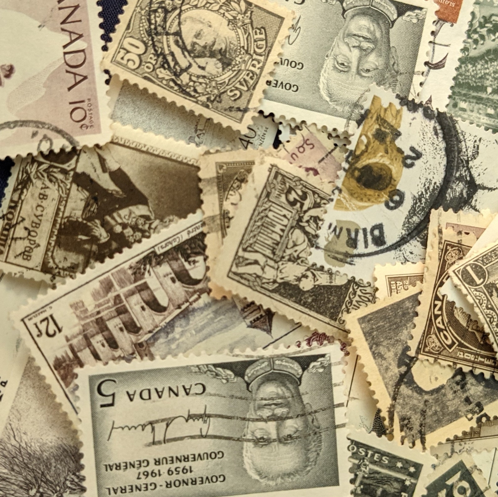 Bulk Set of Black and White Stamps Postage Stamps Etsy