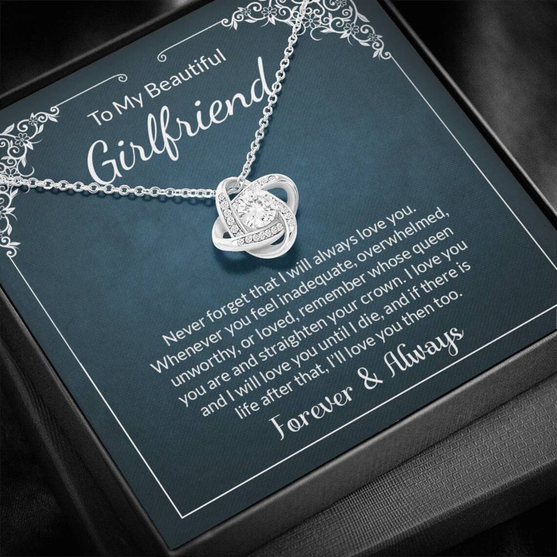 Love Knot Necklace To My Beautiful Girlfriend Necklace For Etsy