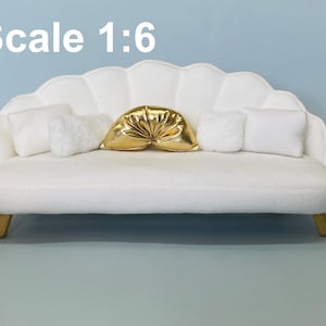 Dollhouse Miniature Sofa, Dollhouse Miniatures, Dollhouse Furniture, 1:6 Scale Sofa, Dollhouse Modern  Sofa, Birthday Gift for Kids