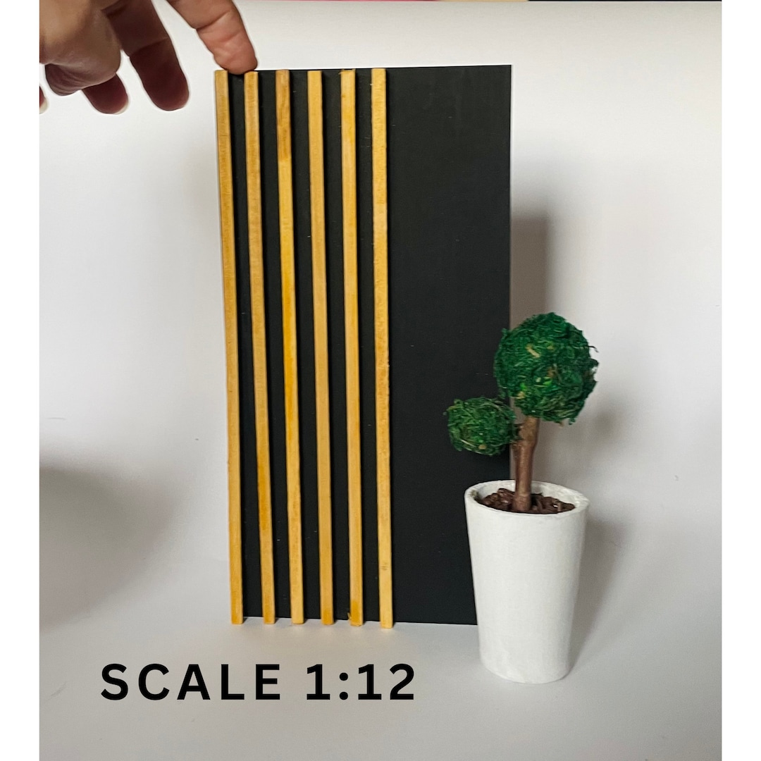 Miniature Wall Panel, 1:12 Scale Panels, Wood Wall Paneling, Dollhouse ...