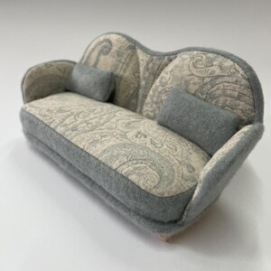 Dollhouse Vintage Look Sofa, 1:12 Scale Miniature Sofa, Statement Miniature Sofa, Dollhouse Furniture, Dollhouse Living Room, Unique!