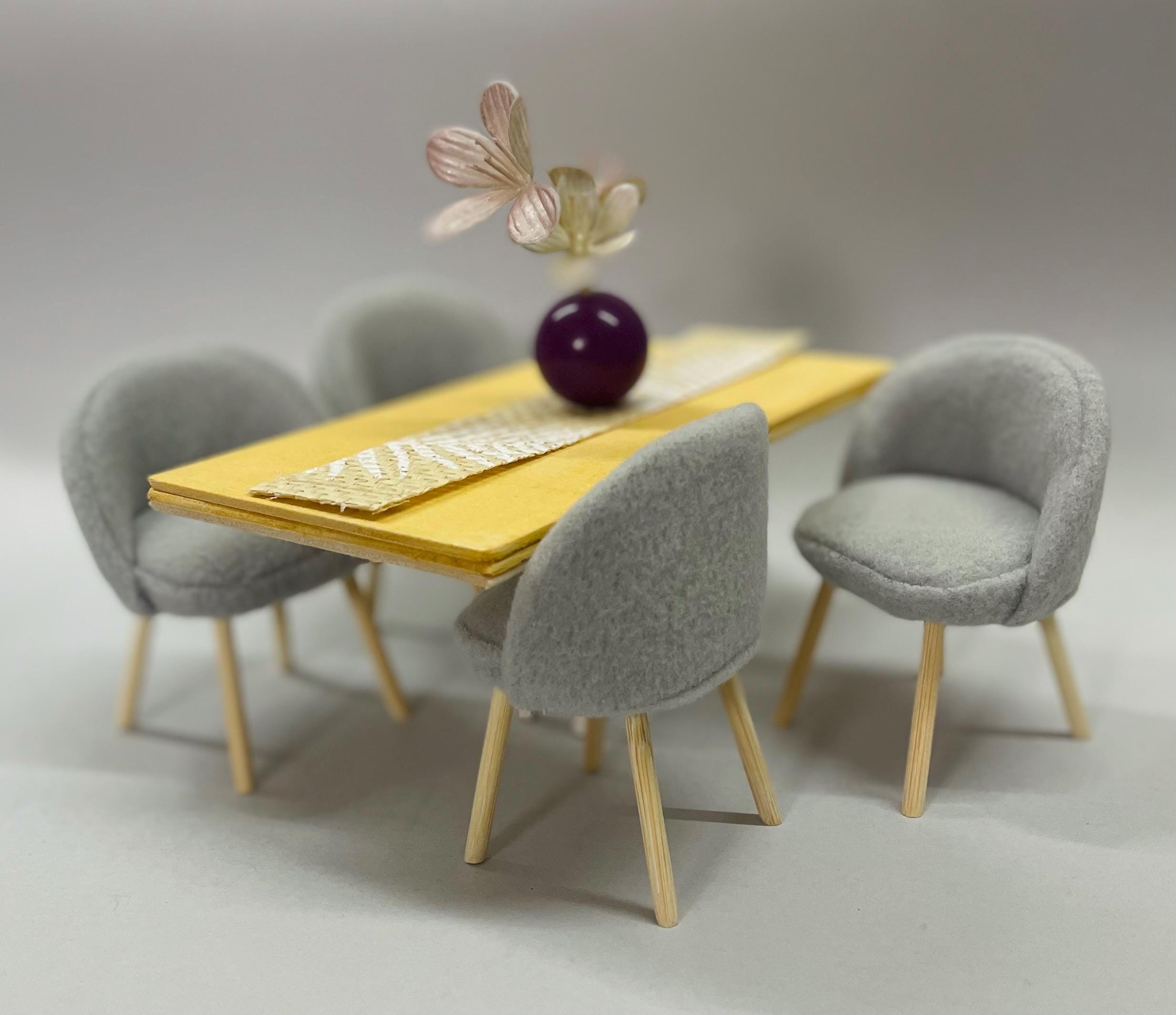 Chaise Miniature Métal Noir - Meuble Maison De Poupée 1:24 - Décoration Scène De Vie