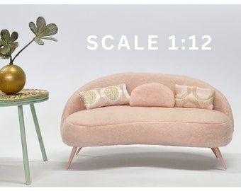 Glamour Sofa, MiniStudioPL Collection, Dollhouse Miniature Sofa, Miniature Furniture, 1:12 Scale Sofa, Dollhouse Modern  Sofa