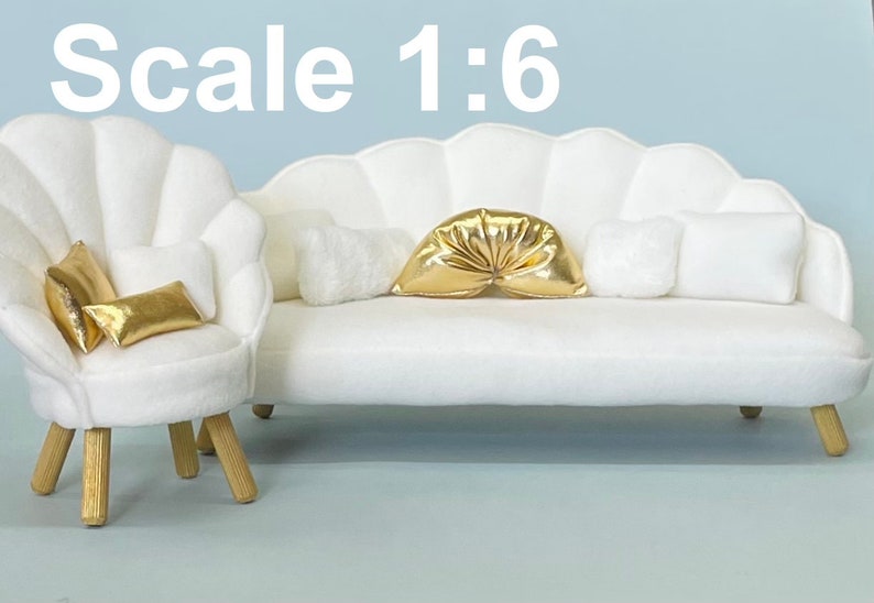 Dollhouse Miniature Sofa, Dollhouse Miniatures, Dollhouse Furniture, 1: ...