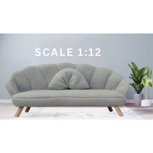 Dollhouse Miniature Sofa, Dollhouse Miniatures, Miniature Furniture, 1:12 Scale Sofa, Dollhouse Modern  Sofa