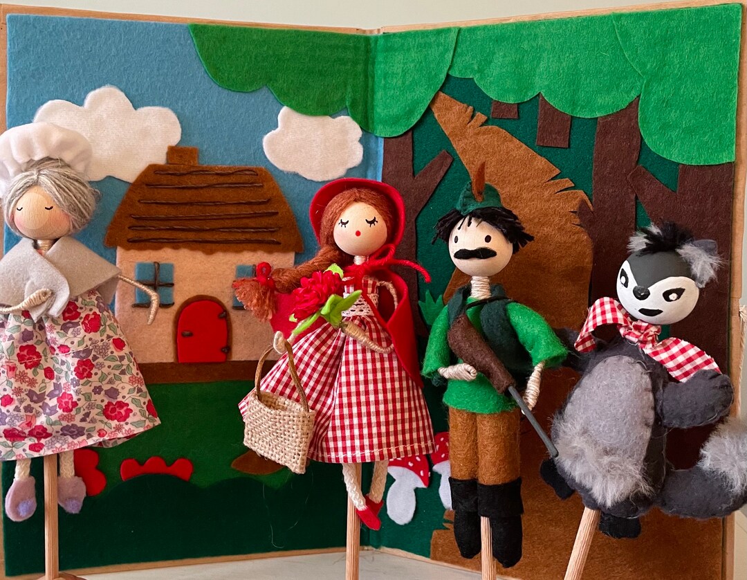Little Red Riding Hood Puppets Set Christmas Gift for Kids - Etsy
