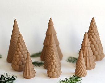 Décorations d'arbre de Noël écologiques - Ornements de Noël minimaux de style bois