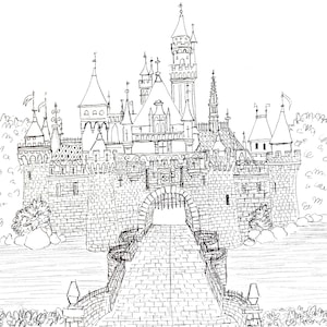 PRINT: Disneyland Castle B&W