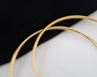 AtJane 18K Gold plated lightweight  Minimalist bangle simple bracelet