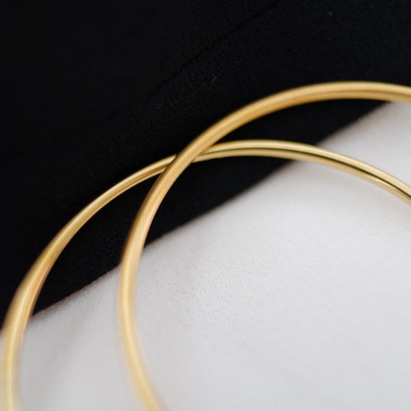 AtJane 18K Gold plated lightweight  Minimalist bangle simple bracelet