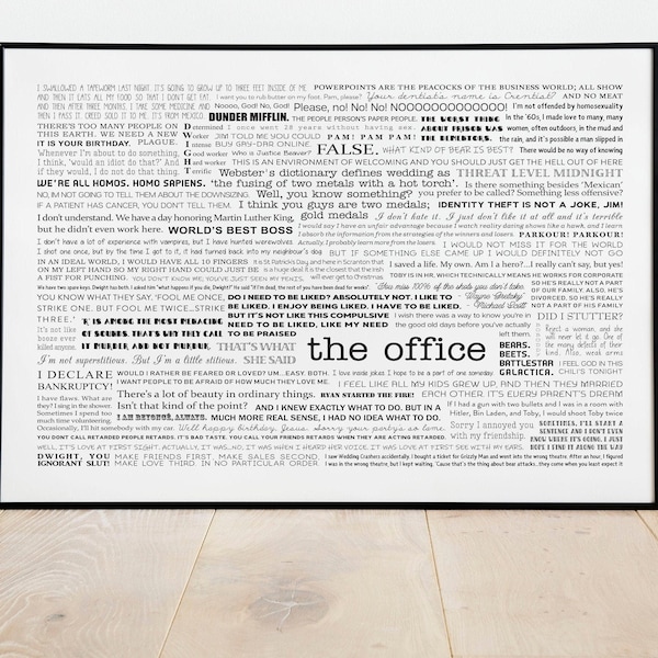 The Office Quote Collage | INSTANT DOWNLOAD | Office Quote Art | Home Office Wall Art | TV Quote Poster | Michael Scott Quotes | Dwight