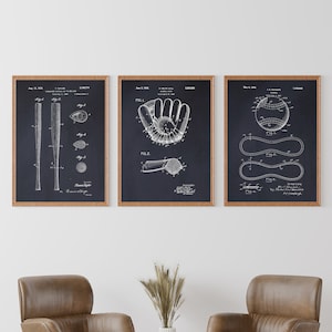 Juego de impresión de patentes de béisbol / DESCARGA INSTANTÁNEA / Regalo de béisbol / Patentes de béisbol / Arte de béisbol / Decoración de béisbol / Béisbol vintage