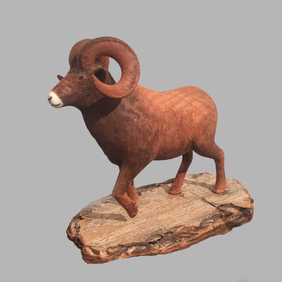 Big Horned Sheep Hand Carved Miniature Wood Sculpture by Jim Etsy