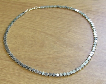Hematite Silver Star Beaded Necklace