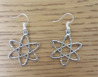 Atom Dangle Earrings, Physics Science Gift