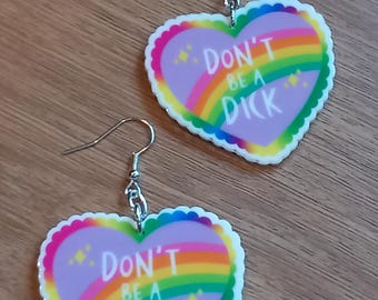 Don't be a dick earrings, rude earrings