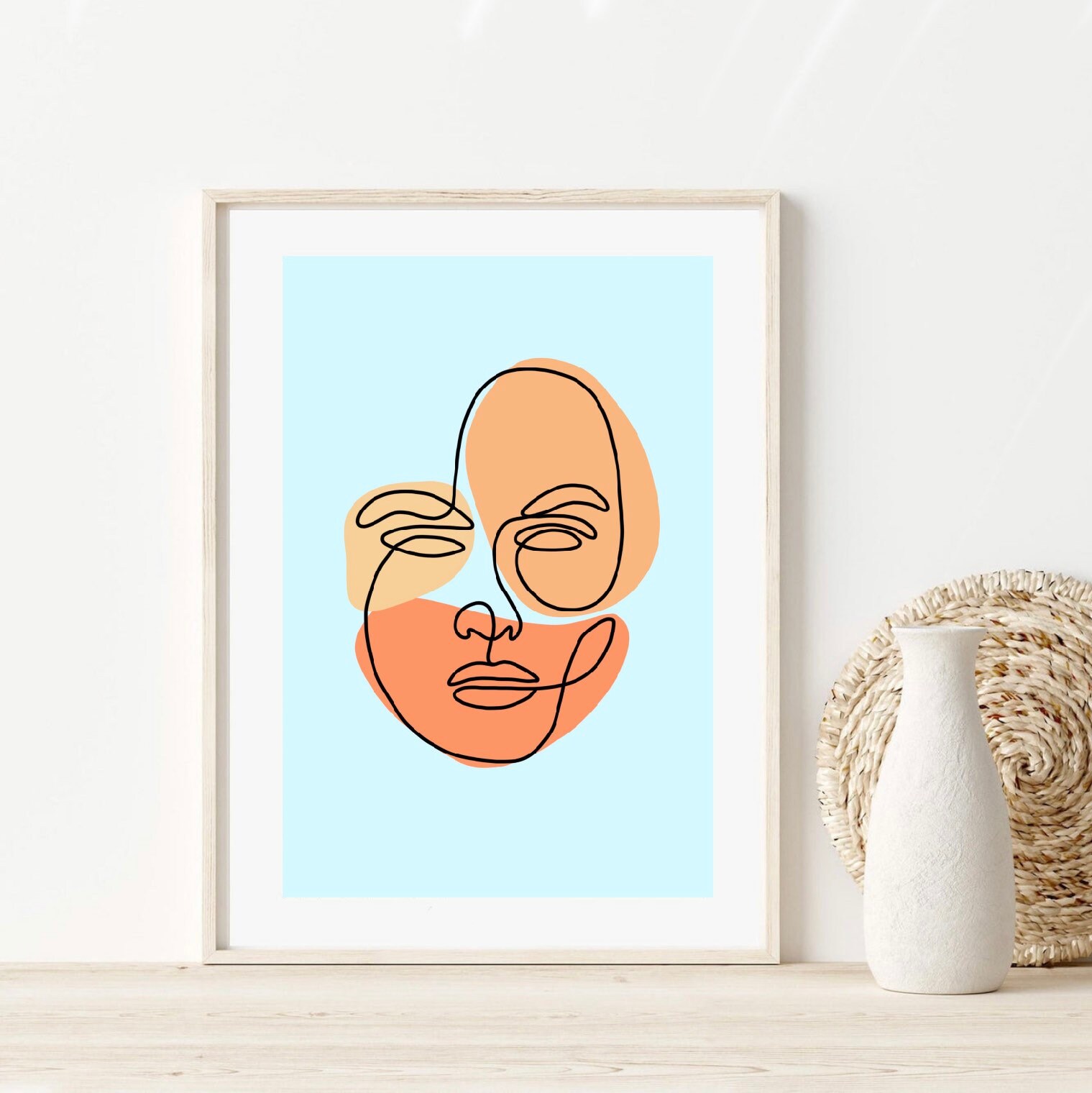 Abstract face wall art Etsy