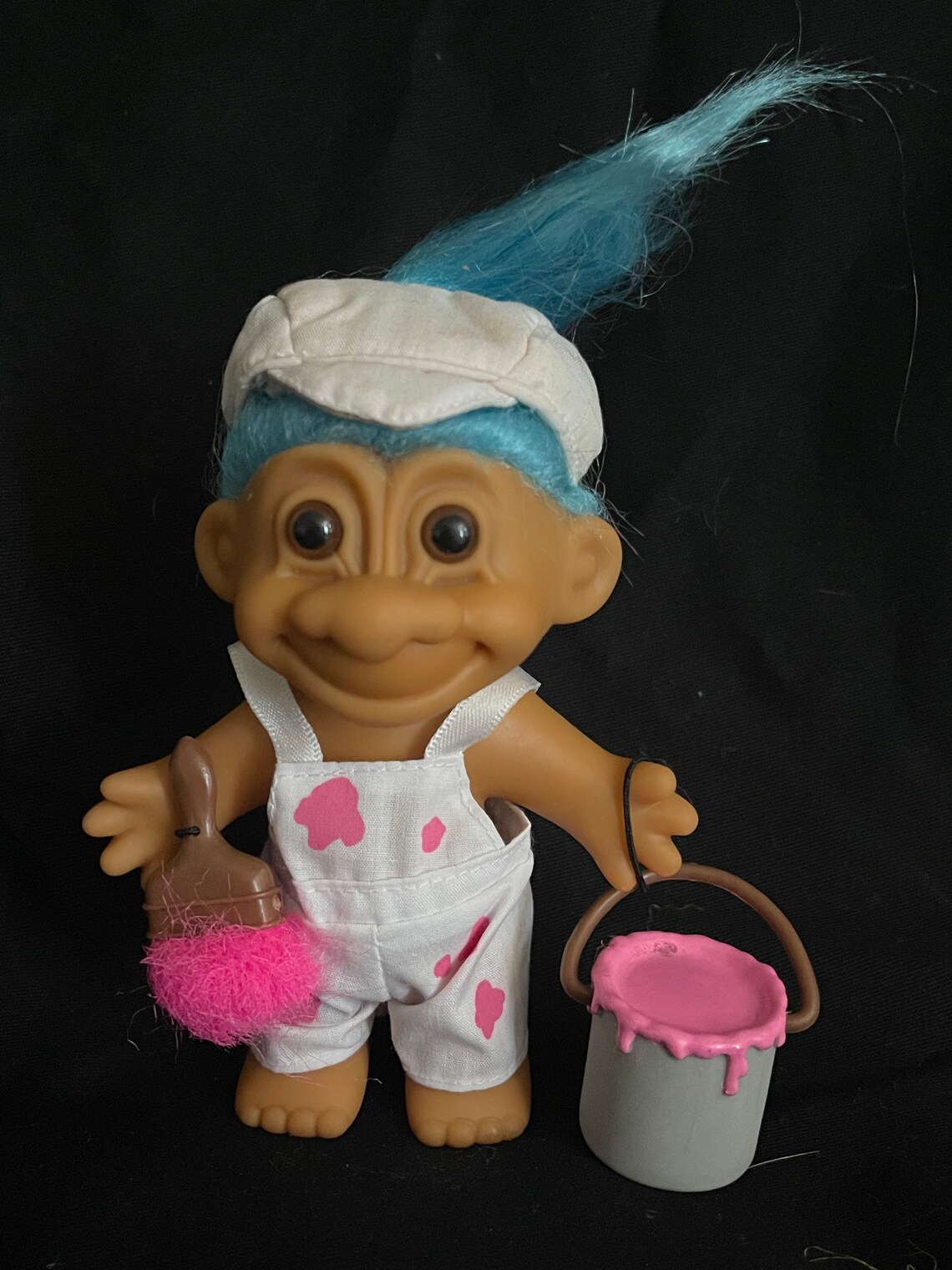 Vintage Russ Troll Doll Painter with Blue Hair comes with | Etsy