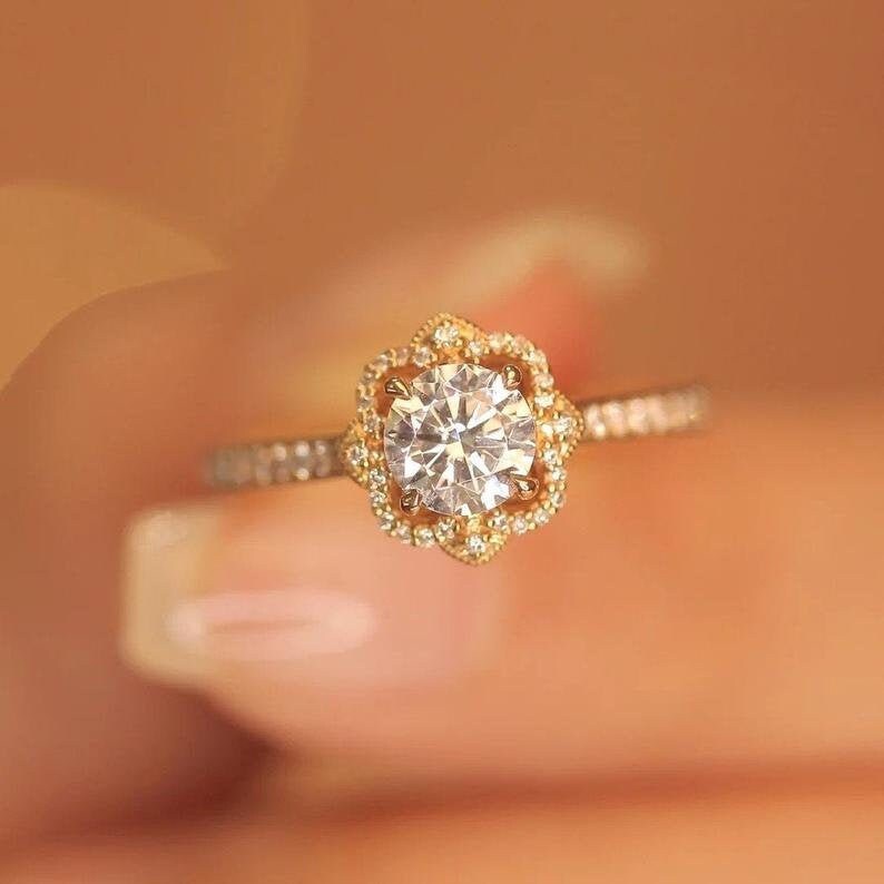 Unique Non Traditional Engagement Rings 2 Ct Vintage Promise Etsy