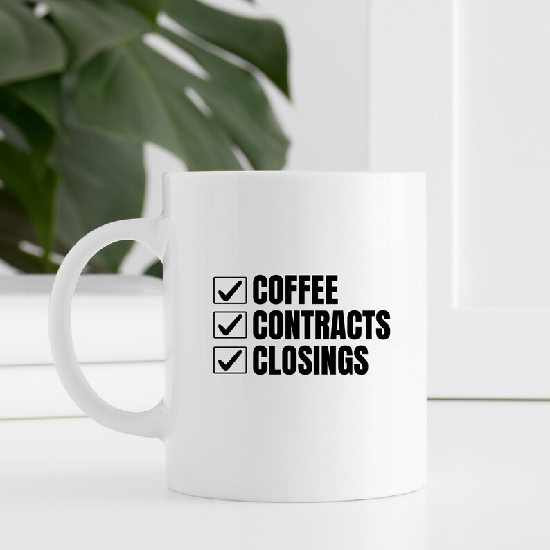 Coffee Contracts Closings SVG and PNG Digital Download Realtor Etsy