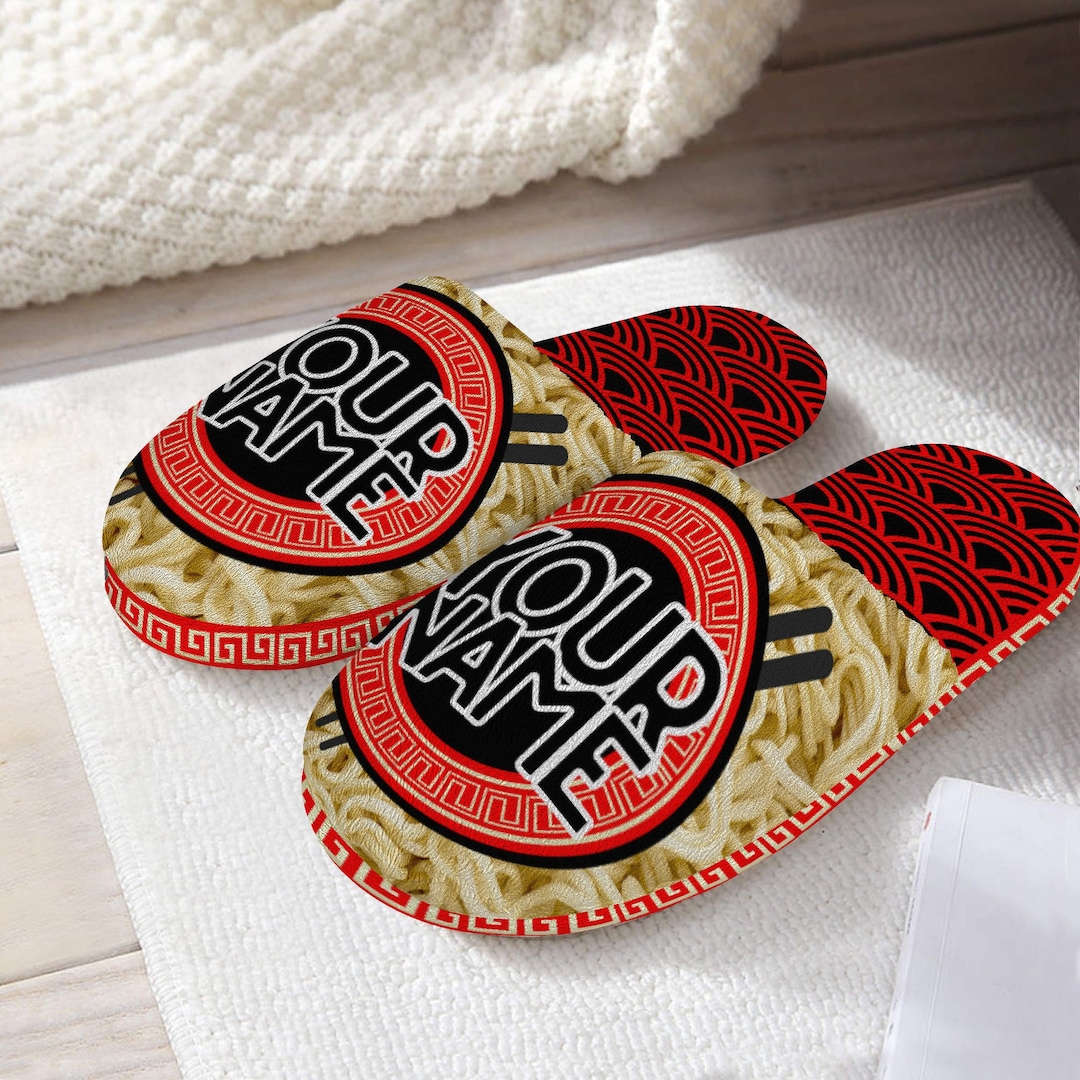 Personalized Ramen Noodle Slippers, Funny Food Gifts for Birthdays