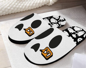 Ghost Slippers | Halloween Gift | Horror Movie Lover | House Slippers Adults and Kids | Non Skid Slippers with Sole | Funny Slippers