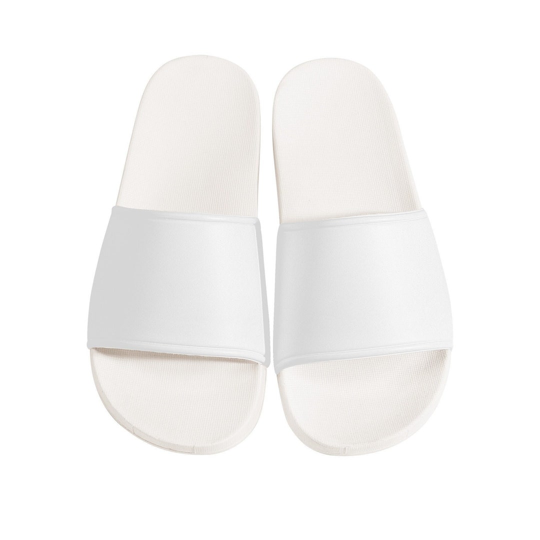 Personalized Sandals Plain Blank White Unisex Slide Sandals - Etsy