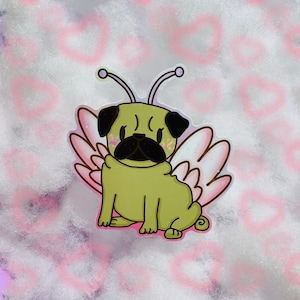 Lucy The Pug Fairy 3inch Sticker