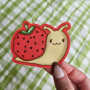 Strawberry Snail Waterproof Sticker