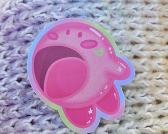 Pegatina de vinilo impermeable de Kirby Kawaii de 3 pulgadas