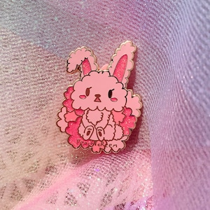Sakura Bunny Sparkle Enamel Pin