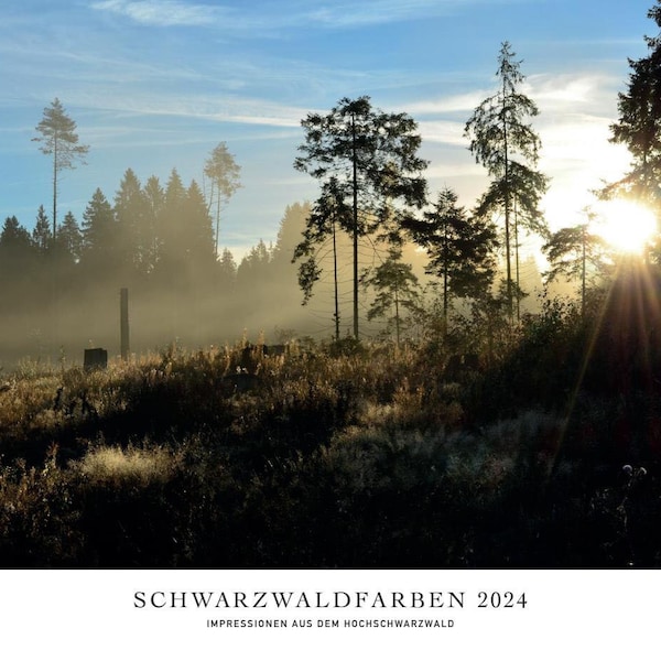 Schwarzwald Kalender: SCHWARZWALDFARBEN 2024, Wandkalender, A4 Querformat mit 12 wunderschönen Motiven aus dem Hochschwarzwald