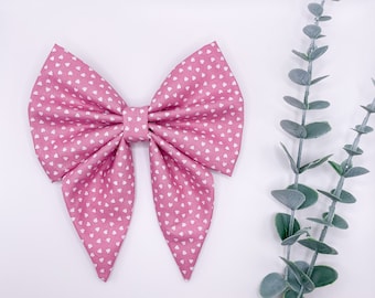 Pink Hearts | Handmade Dog Bow | Valentines Collection | Mr Squidge’s Emporium