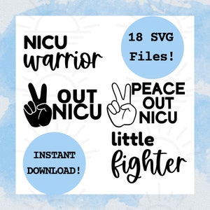 NICU Baby SVG: Warrior, Graduate, Onesie Cut File (Digital Download)