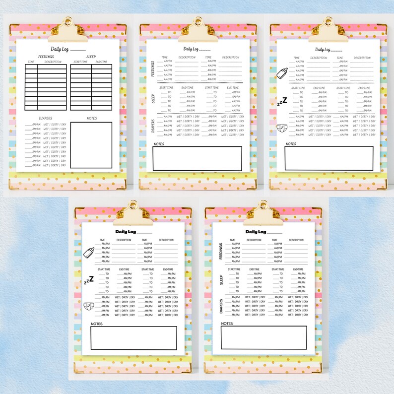 Infant Daily Log Printable, Baby Care Tracker, Babysitter Notes, Nanny ...