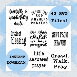 Religiöses Baby SVG-Bundle: Christliche Baby-Strampler-Schnittdateien (Digitaler Download)