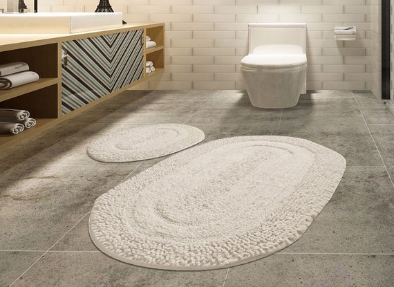 Cream Bathroom Rug set