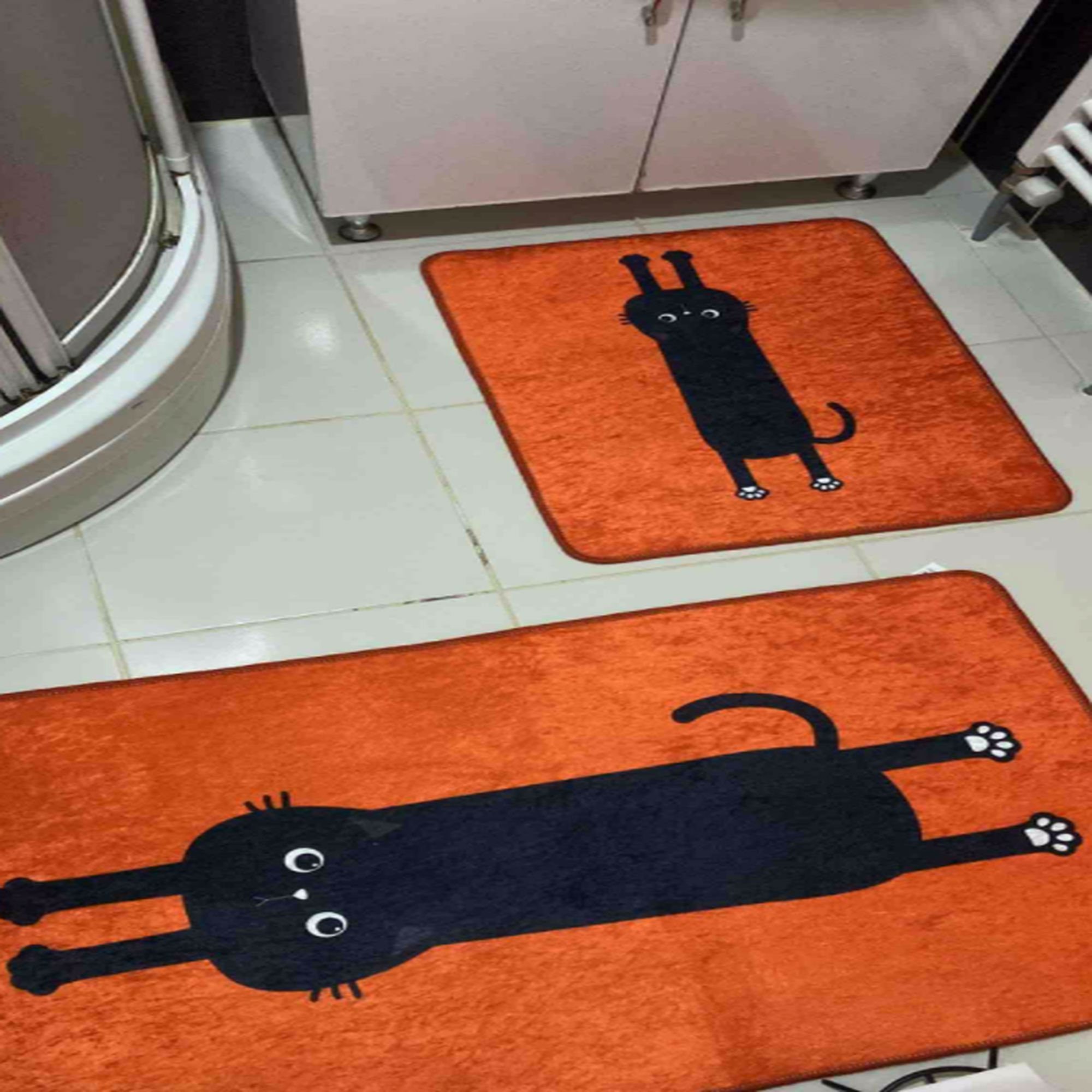 Black Cat Bath Rug Set Bathroom Rug Cute Bath Rug Home Etsy