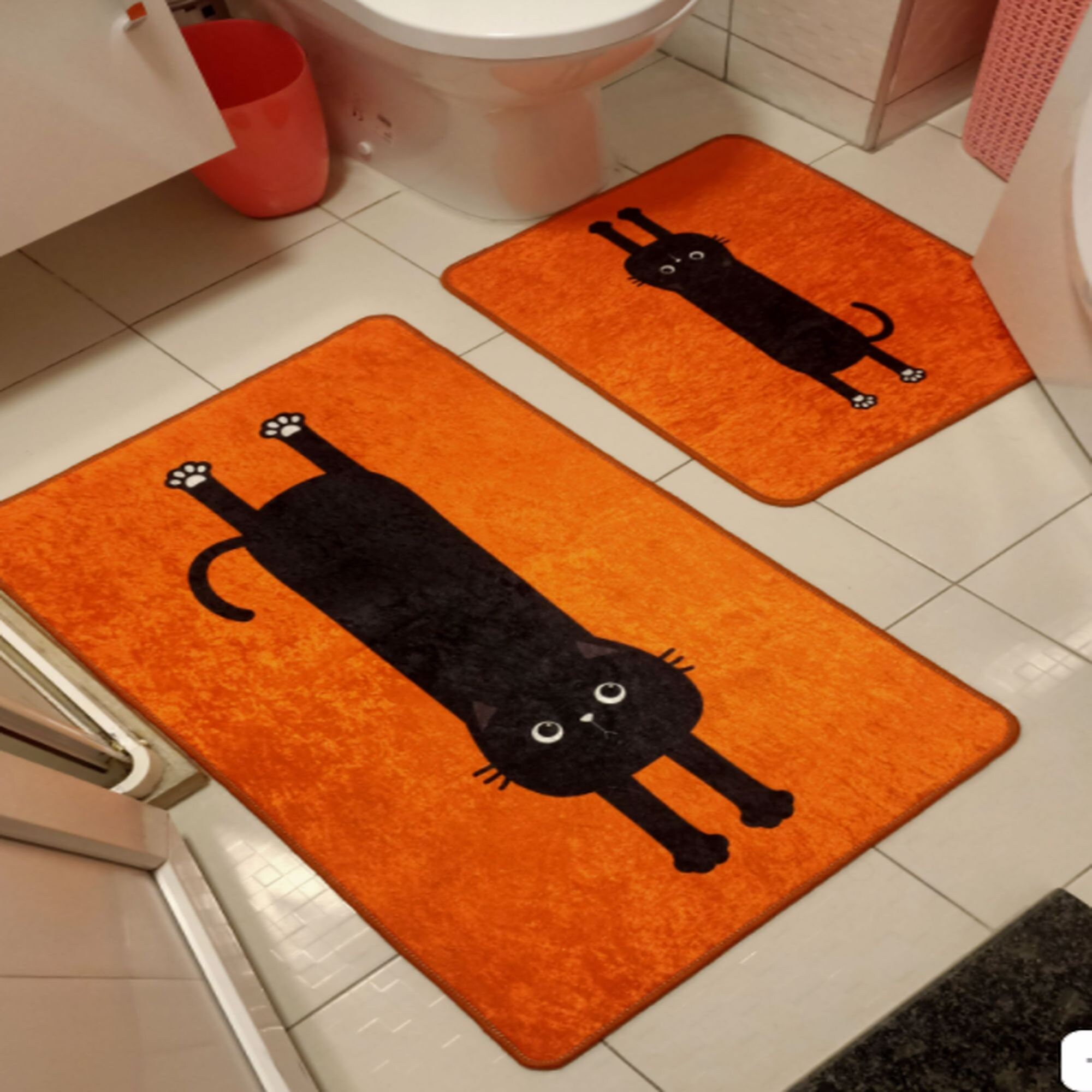 Black Cat Bath Rug Set Bathroom Rug Cute Bath Rug Home Etsy